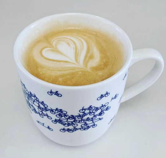 Heinen Delfts Blauw Theemokken 'De Blauwe Fiets' - Set van 2 - 300 ml