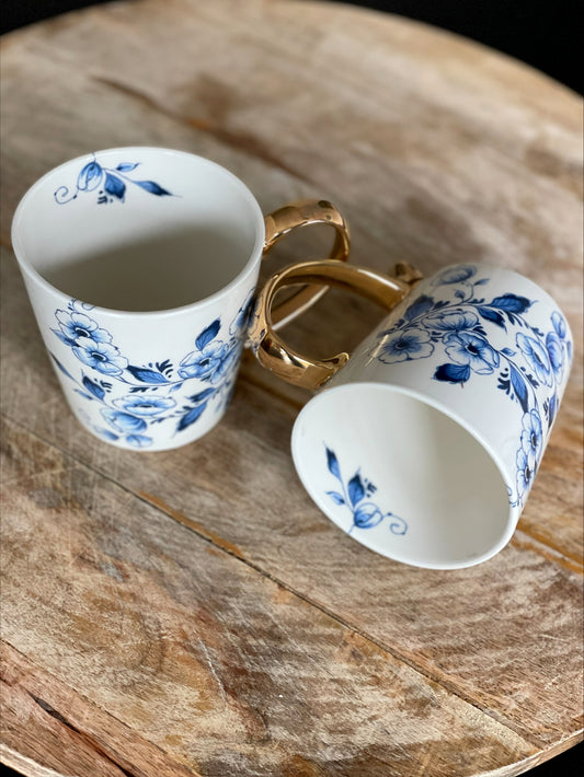 Heinen Delfts blauw mok - Bloesem - 300ml