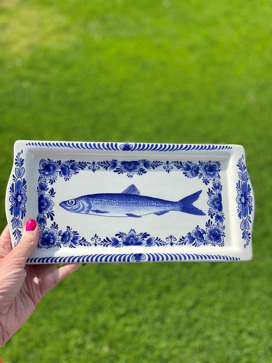 Delfts blauw schaal - Haringsschaal - 14 x 29 cm