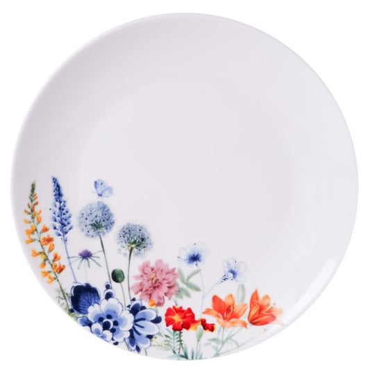 Ontbijtborden Wildbloemen - Ø 20 cm - Set van 2 - Heinen Delfts blauw