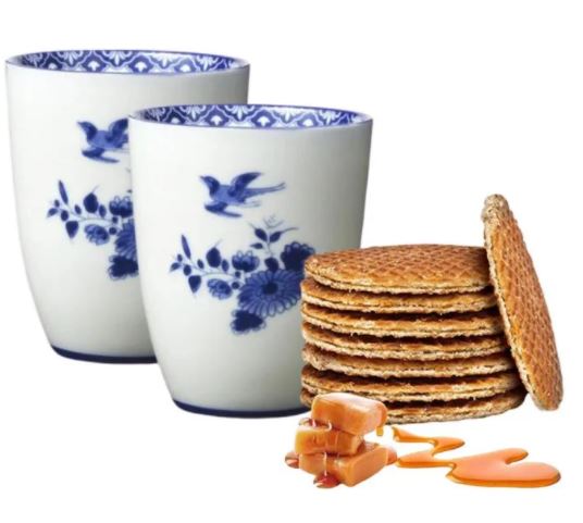Luxe Delfts blauw cadeauset- Rijksmuseum Mokken en Stroopwafelblik