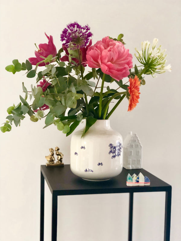 Vaas Delfts blauw - Fietsen - 20 cm