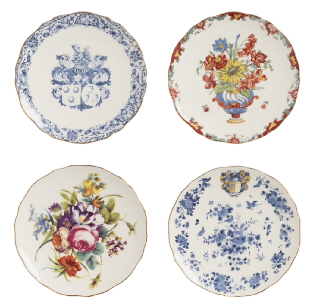 &Klevering Rijksmuseum - Delfts blauw bordjes – Set van 4 – 13 cm