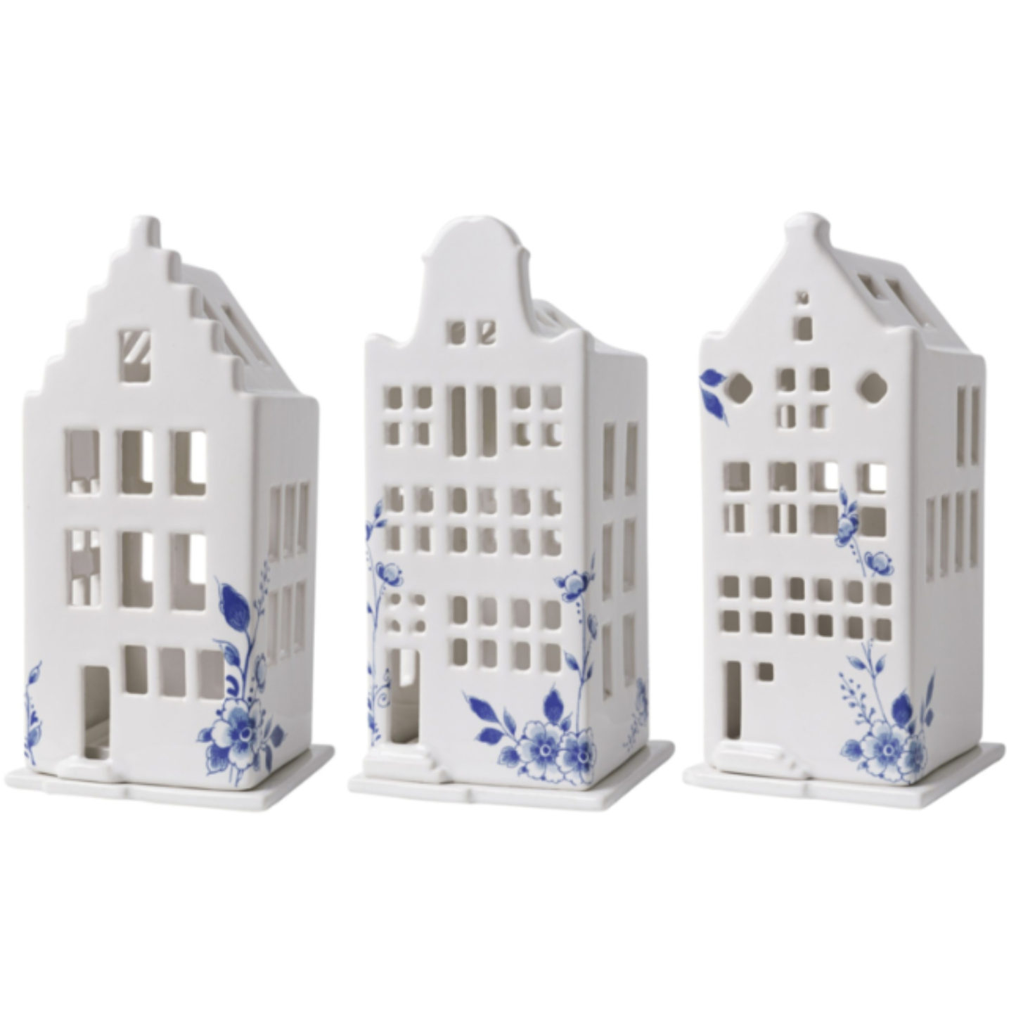 Grachtenpanden - Waxinelichthouder - set van 3