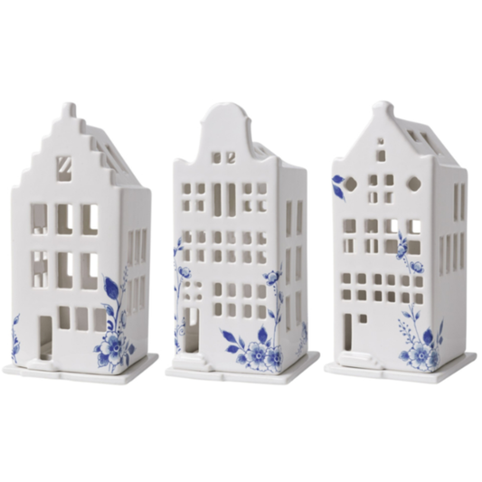 Grachtenpanden - Waxinelichthouder - set van 3