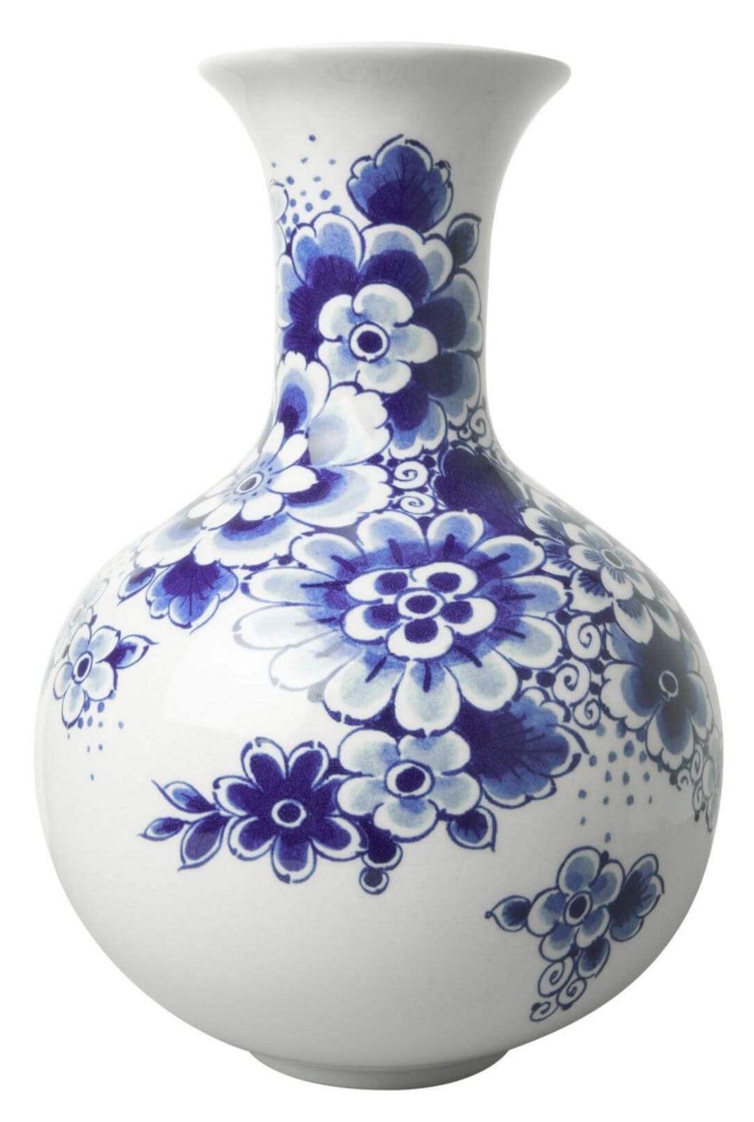 Kunst tulpen met Delfts blauw vaas - 20 cm - In geschenktas