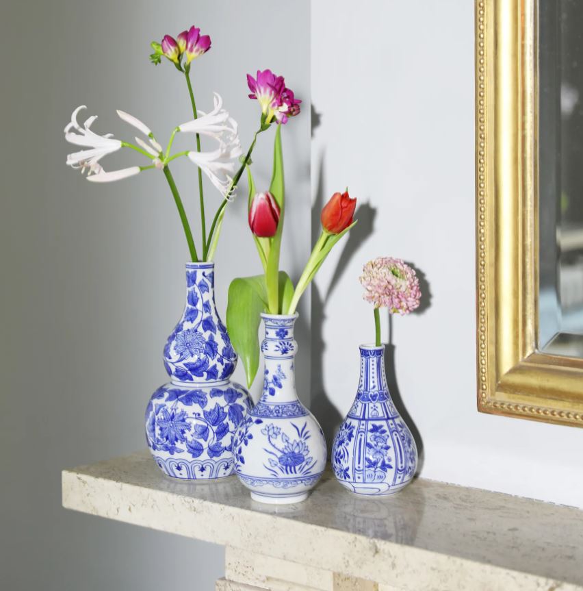 &Klevering vaas - Delfts blauw vaas - 25 cm