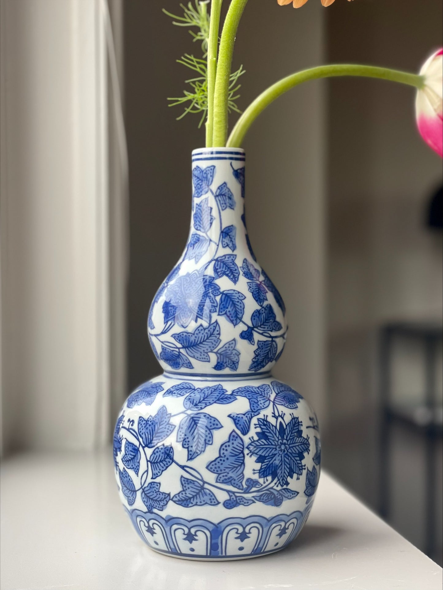 &Klevering vaas - Delfts blauw vaas - 25 cm