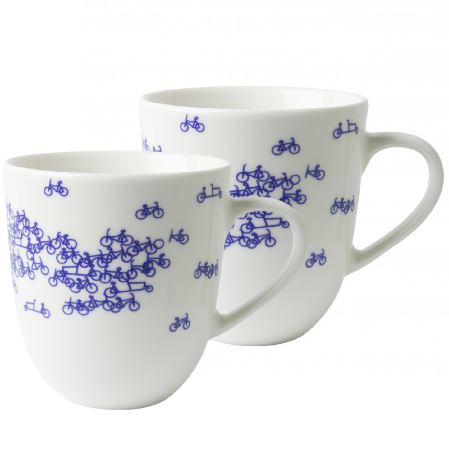 Heinen Delfts Blauw Theemokken 'De Blauwe Fiets' - Set van 2 - 300 ml