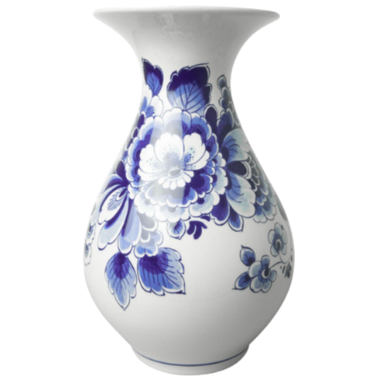 Delfts blauw Vaas - Bloemen - 23 cm