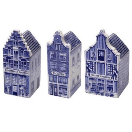 Delfts blauw huisjes - set van 3