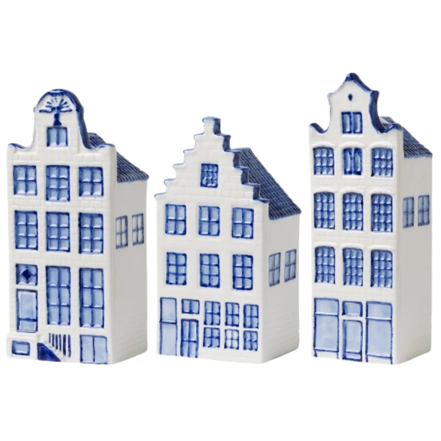 Delfts blauw Huisjes - Set van 3 - 15 cm