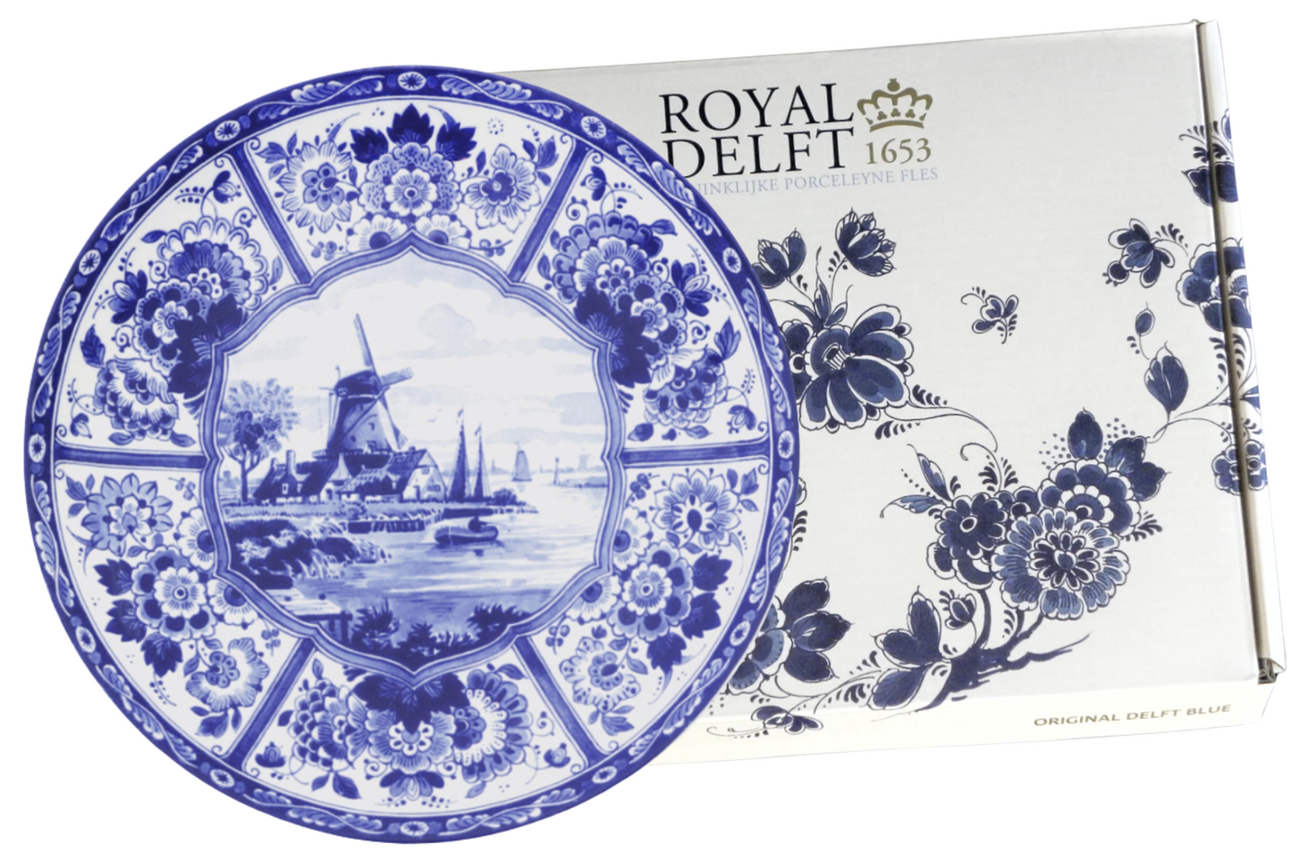Delfts blauw Wandbord - Molen - Ø 28 cm - Royal Delft