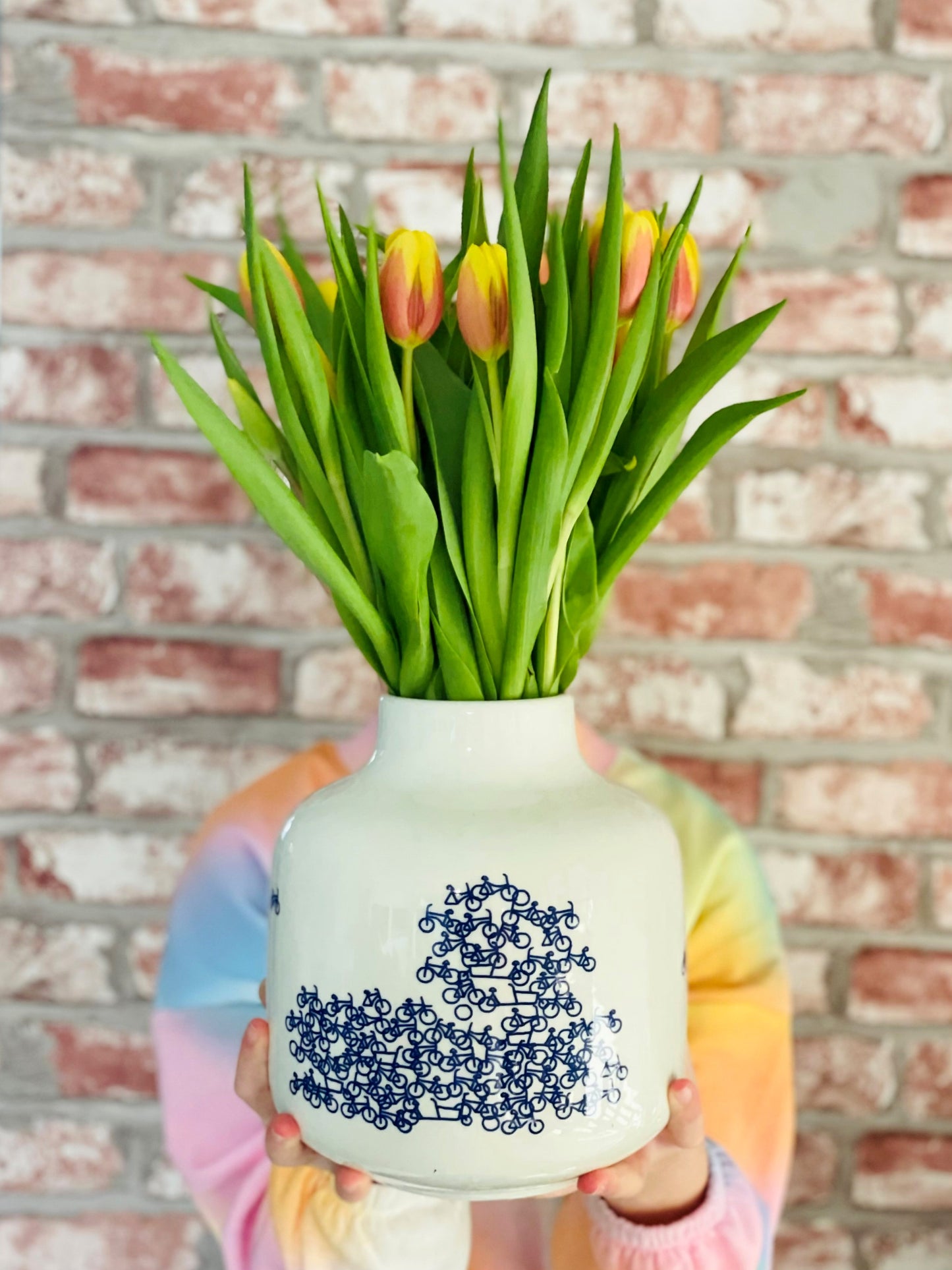Vaas Delfts blauw - Fietsen - 20 cm