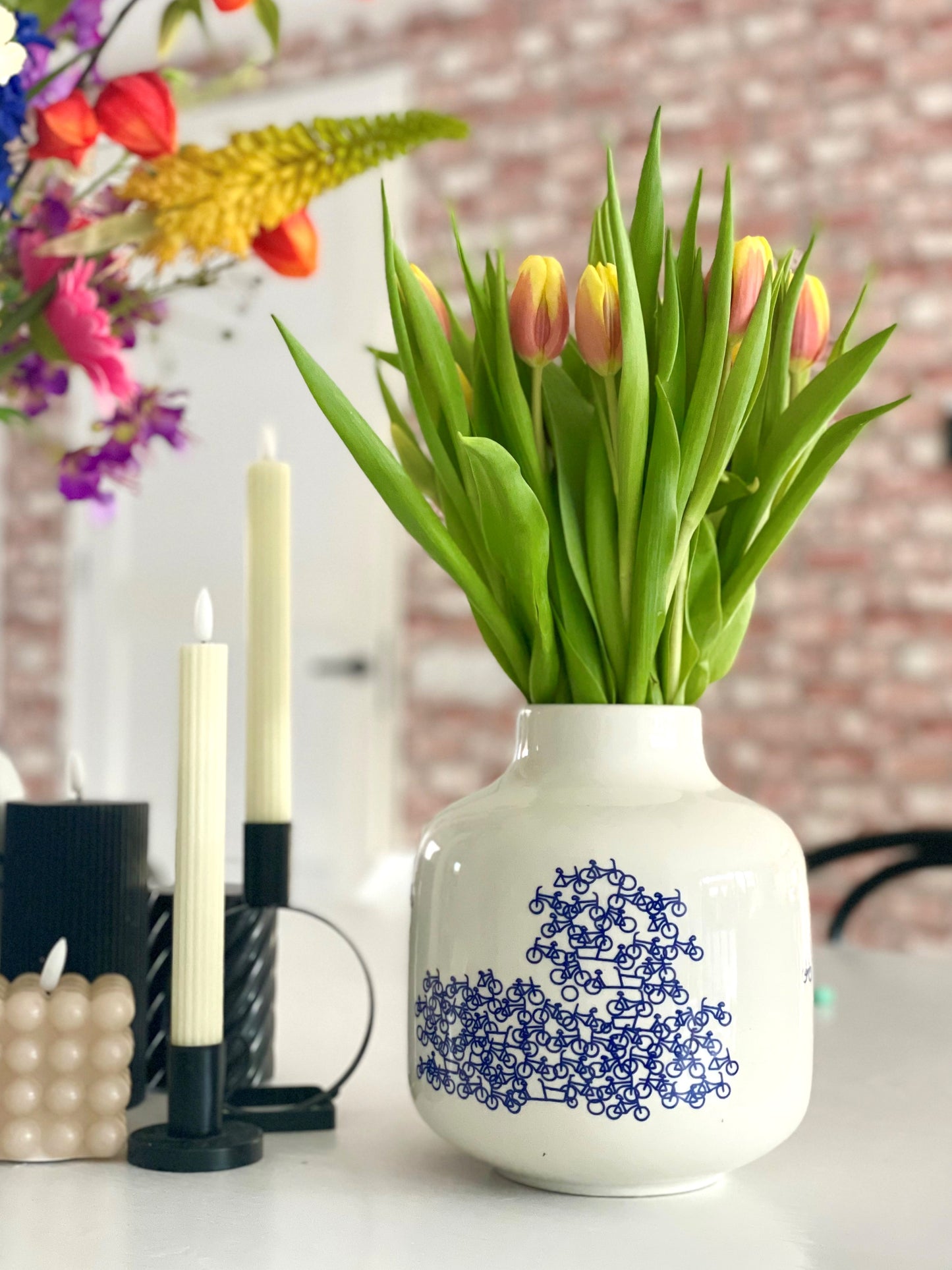 Vaas Delfts blauw - Fietsen - 20 cm