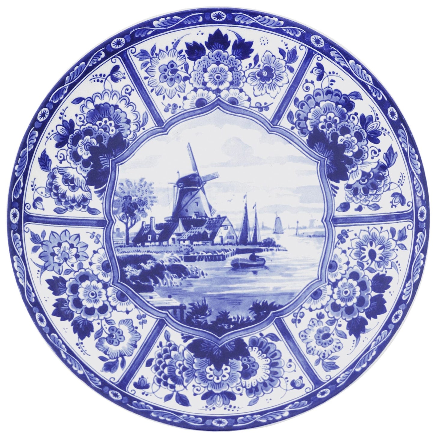 Delfts blauw Wandbord - Molen - Ø 28 cm - Royal Delft